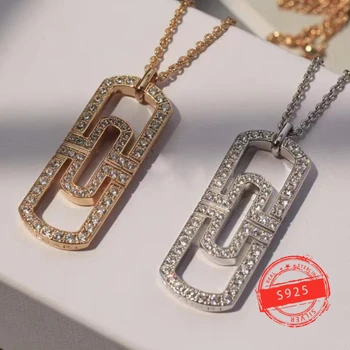 1:1 Хит продаж, европейское и американское серебро s925, простой дизайн, модное бриллиантовое ожерелье, Роскошные ювелирные изделия, ожерелье для женщин
