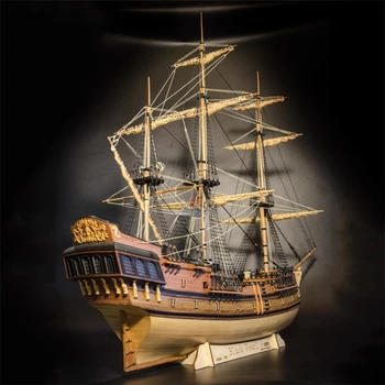 1/75 Пираты Карибского Моря Черный Жемчуг DIY Имитация деревянной модели парусника Комплект Собранных игрушек Подарочная Коллекция