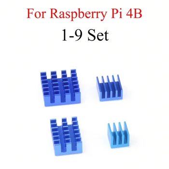 1-9 Комплект Алюминиевый радиатор Охлаждающая раковина Кулер Радиатор 4шт Комплект радиатора для Raspberry Pi 4 Модель B Синий