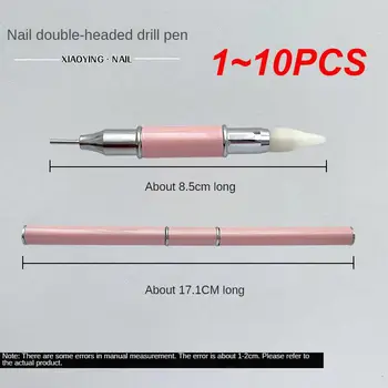 1 ~ 10ШТ Ручка-дрель с двойной головкой, профессиональные прочные многофункциональные Уникальные креативные инструменты для нейл-арта для начинающих