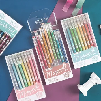 1 Коробка многоцветной нейтральной игольчатой ручки Morandi для студентов с нейтральной цельной игольчатой трубкой