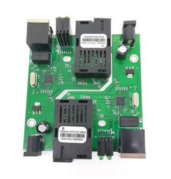 1 пара HTB-3100AB оптоволоконный медиаконвертер 25 км SC 10/100 м однорежимный Single Fiber PCBA