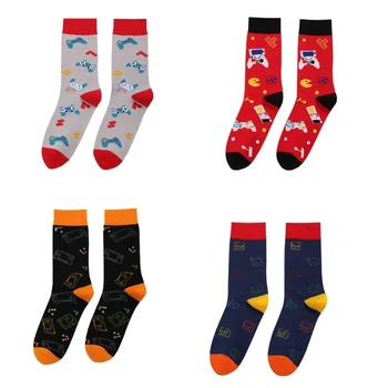 1 Пара Подарков для мужчин и женщин, теплые носки, хлопковые носки средней длины, чулки с новым рисунком, Осенне-зимние Уютные теплые носки