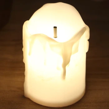 1 шт. Пластиковая электронная светодиодная свеча на батарейках Беспламенный Чайный светильник для праздничного свадебного декора