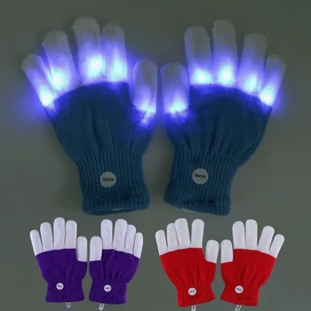 1 шт. Светодиодные Волшебные Светящиеся перчатки Флэш-вечеринка с подсветкой на кончиках пальцев, световые полосы, креативная перчатка для ночной езды на открытом воздухе, Светящееся устройство