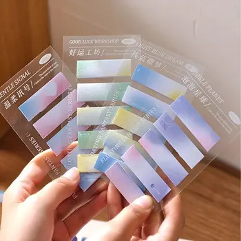 100 листов Градиентной цветной стикерной заметки Kawaii Sticky Notes Cute Index Memo Pad, Бумажная наклейка-закладка