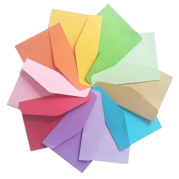 100 мини-конвертов, 10 цветов, конверты для подарочных карт, свадебные конверты или визитная карточка