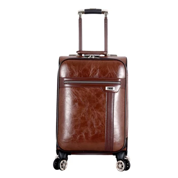 16 20 24 28-дюймовая мужская Ретро-спиннерная тележка для багажа на колесиках, Кожаный дорожный чемодан ручной клади