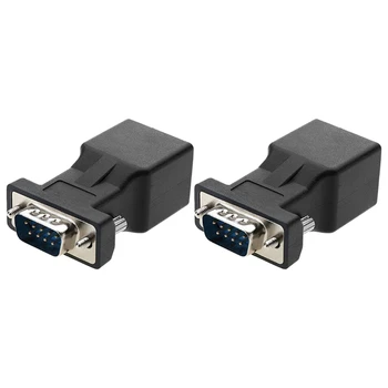 2 комплекта удлинителя VGA для подключения к сетевому кабелю RJ45 CAT5 CAT6 длиной 20 м, адаптера COM-порта в LAN, преобразователя порта Ethernet