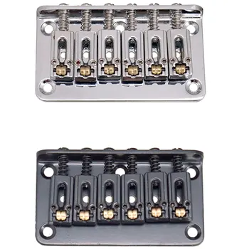 2 комплекта хардтейловых гитарных бриджей для 6-струнных электрических деталей Черный и серебристый
