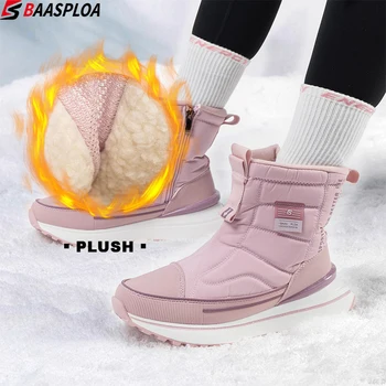 2023 Новые женские зимние ботинки Baasploa, водонепроницаемые нескользящие ботильоны, плюшевая теплая уличная обувь для прогулок, Женская хлопчатобумажная обувь