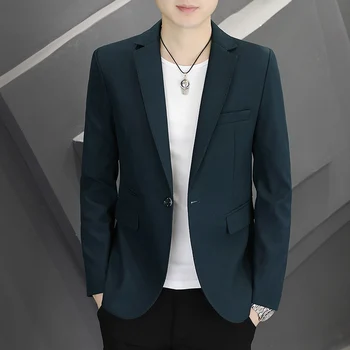 2023 Новый высококачественный мужской весенне-осенний красивый повседневный корейский вариант, модный тренд, тонкий мужской маленький костюм, универсальное пальто