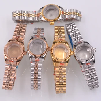 26 мм Серебристый корпус часов из розового золота, сапфировое стекло, подходит для NH05, NH06, Серебристый, черный, Зеленый циферблат