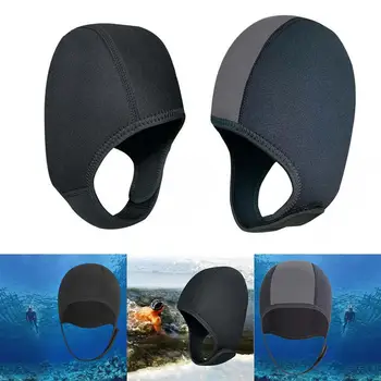 2шт. 2,5 мм Неопреновая шапочка для подводного плавания, водонепроницаемые теплые капюшоны для подводного плавания