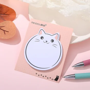 30 Листов Kawaii Chubby Cat N Times Sticky Journal Планировщик Милые Стикеры Для заметок Блокнот Закладки Канцелярские Принадлежности для офиса
