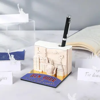 3D Art Craft Блокнот для заметок Трехмерная бумага Art Notepad Заметки Скульптура DIY Подарок Антипригарный Липкий York New Creative S5W4