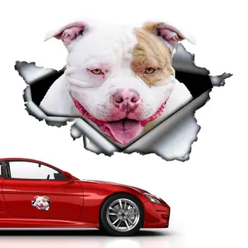 3D Наклейка На Окно Автомобиля С Собакой, Растрескивающиеся Наклейки На Боковое Стекло, Водостойкие Наклейки С Реалистичными Собаками Для Изучения Автомобиля В Детском Саду