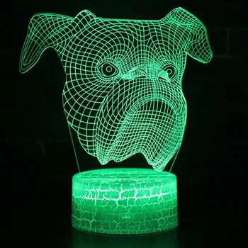 3D ночник из мультяшной собачьей серии, Цветная сенсорная настольная лампа, Креативный подарок LED84