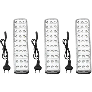 3X светодиодный фонарик аварийного освещения Mini 30 LED, 2-режимная перезаряжаемая лампа аварийного освещения для дома, лагеря, улицы