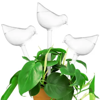 3шт Самополивающихся шариков, милые автоматические поливочные лампочки в форме птиц, прозрачные пластиковые устройства для полива растений из ПВХ для комнатных растений