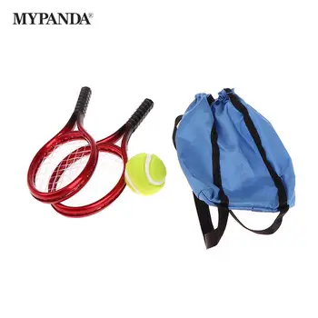 4 шт./компл. Миниатюрная теннисная ракетка для кукольного домика, набор для тенниса, имитационная спортивная модель