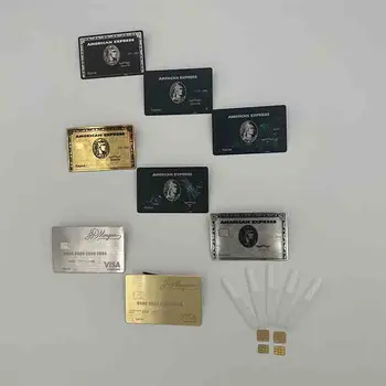 4442 Новая металлическая RFID-карта, бесконтактная карта, визитная карточка NFC, металлическая с подарочной коробкой