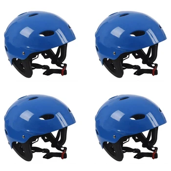 4X Защитный шлем с 11 дыхательными отверстиями для водных видов спорта Каяк Каноэ Гребля для серфинга - Синий