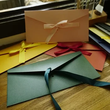 50 шт. /лот, цветной перламутровый бумажный конверт в европейском стиле, ленты для свадебных приглашений, высококачественная деловая упаковка