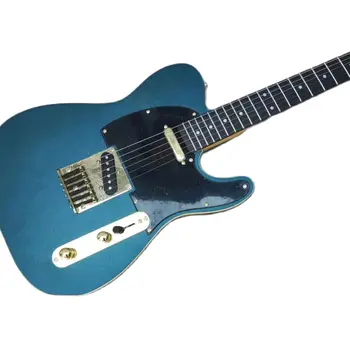 6 Струн ручной работы, Высококачественная Телеэлектрическая гитара Mentalic Blue TL Guitar S Switch & Pickup