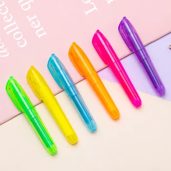 6шт Цветная конфетная маркерная ручка, маркерные кисти, флуоресцентная ручка, маркеры для рисования ручками, Офисные школьные принадлежности