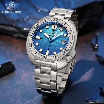ADDIESDIVE 3D Механические часы для глубокого погружения Sapphire NH35A Автоматические Мужские часы BGW9 super Blue luminous 20Bar Diving reloj hombre