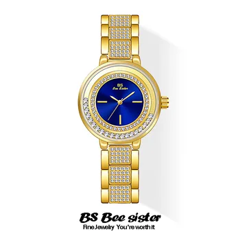 BS Новые часы С цепочкой, Цветные Женские часы с бриллиантами, Кварцевые часы Популярной моды