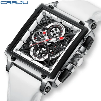 CRRJU Модные мужские часы Лучший бренд класса Люкс Водонепроницаемые Спортивные Мужские часы Силиконовые Военные наручные часы с автоматической датой