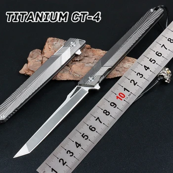 CT-4 100% Титановое стальное лезвие 14C28N Flying Arrow Карманный нож для кемпинга, охоты, рыбалки, дайвинга, выживания, складной нож CSGO