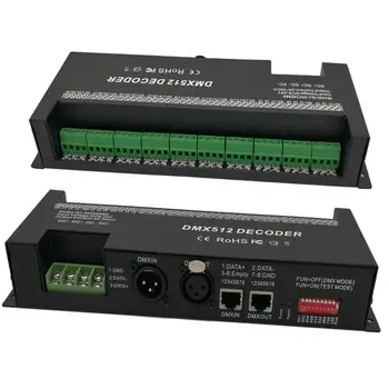 DMX 512 30-канальный декодер, 60A dmx-диммер, светодиодная панель dmx-контроллер PWM вход драйвера DC12-24V 30CH dmx-декодер контроллер освещения