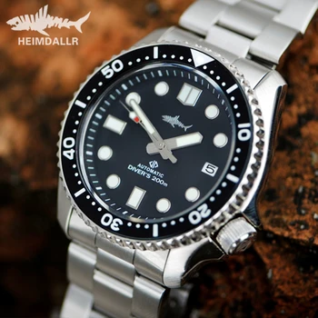 Heimdallr 200M Diver Watch Мужские Автоматические часы NH35 с роскошным сапфирово-керамическим безелем C3 Со светящейся датой Механические часы Skx007