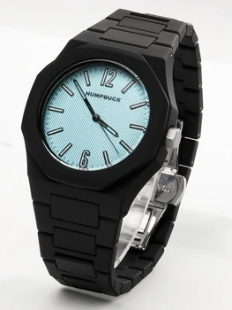 HUMPBUCK Топовый бренд, полностью черные мужские наручные часы из поликарбоната, Классический деловой Водонепроницаемый японский механизм, кварцевые часы для мужчин