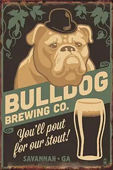 Kexle Vintage Custom Metal Signs 12 x 16 - Bulldog Brewing co Шикарный Художественный Декор Стен Дома, Двора, Вывесок, Бара, Отеля, Кафе, Паба, ресторана