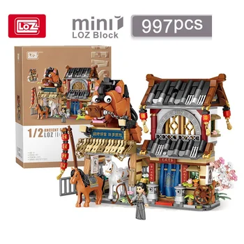 LOZ Blocks, милый уличный креативный магазин, мини-магазин, Свинья, лошадь, Забавные строительные кирпичики, подарки для девочек, игрушки для взрослых, подарок 1943