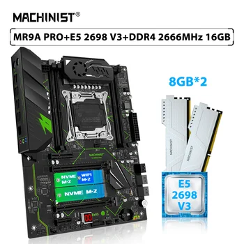 MACHINIST X99 MR9A PRO Комплект материнской платы LGA 2011-3 Комплект процессора Xeon E5 2698 V3 CPU 16GB = 2pcs * 8GB 2666MHz DDR4 Memory RAM Combo