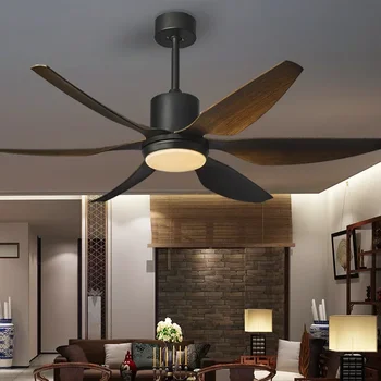 Nordic Large Fans 6652-дюймовый промышленный ветровой потолочный вентилятор со светодиодной подсветкой постоянного тока в американском ретро стиле, потолочные вентиляторы для ресторана и гостиной.