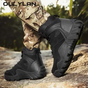 OULYLAN Военные тактические боевые ботинки Мужские Уличные походные ботинки для скалолазания Мужские спортивные защитные ботинки треккинговые кроссовки