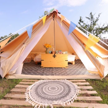Playdo роскошный семейный кемпинг на открытом воздухе 3 м 4 м 5 м 6 м 7 м водонепроницаемая хлопковая палатка-колокольчик