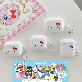 Sanrio Characters Hello Kitty Силиконовый Чехол Для Airpods 1 2 3 Pro 2 Чехол Для наушников Беспроводная Bluetooth Защитная 3D Подвеска