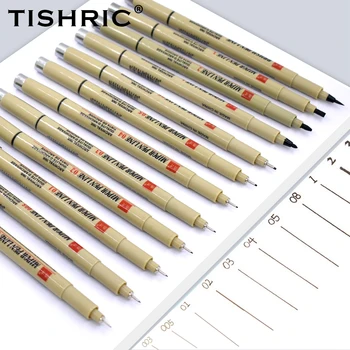 TISHRIC Pigma Micron Pen Карандаши для рисования, Тонкая линия, Набор Капиллярных ручек, Вкладыши для рисования, Ручки для рисования, Мультяшная подпись