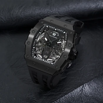 TSAR BOMBA316L мужские модные часы с безелем из нержавеющей стали, полностью автоматические механические часы, роскошное сапфировое стекло, зеркало luminou