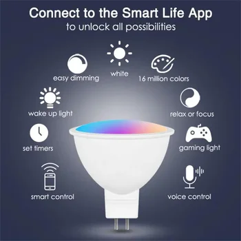 Tuya Smart Homekit WiFi MR16 Умная Светодиодная Лампа 12V RGBCW С Регулируемой Яркостью Siri Голосовое Управление 5W Точечная Подсветка Изменение Цвета