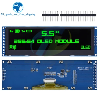 TZT 5,5-Дюймовый OLED-ЖК-дисплей Зеленого Цвета 256x64 Привод SSD1322 Интерфейс SPI/8-битный Параллельный Порт Для Arduino UNO R3