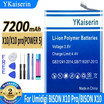 YKaiserin 7200mAh Для Umidigi BISON X10 Pro X10Pro Аккумулятор Для Umidigi BISON X10 Аккумулятор В наличии Аккумулятор