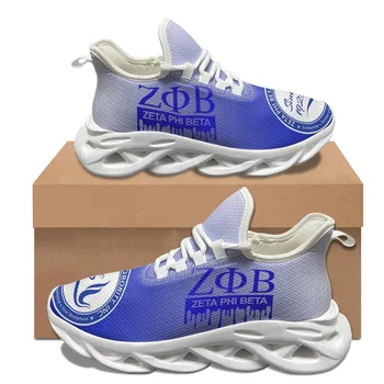 Zeta Phi Beta/ Трендовые кроссовки на шнуровке, подарки для женского общества, Нескользящая обувь на мягкой подошве, легкие туфли на плоской подошве